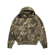 DOT CAMO ZIP HOODIE GREEN