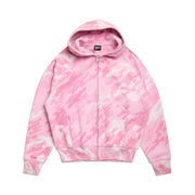 DOT CAMO ZIP HOODIE PINK