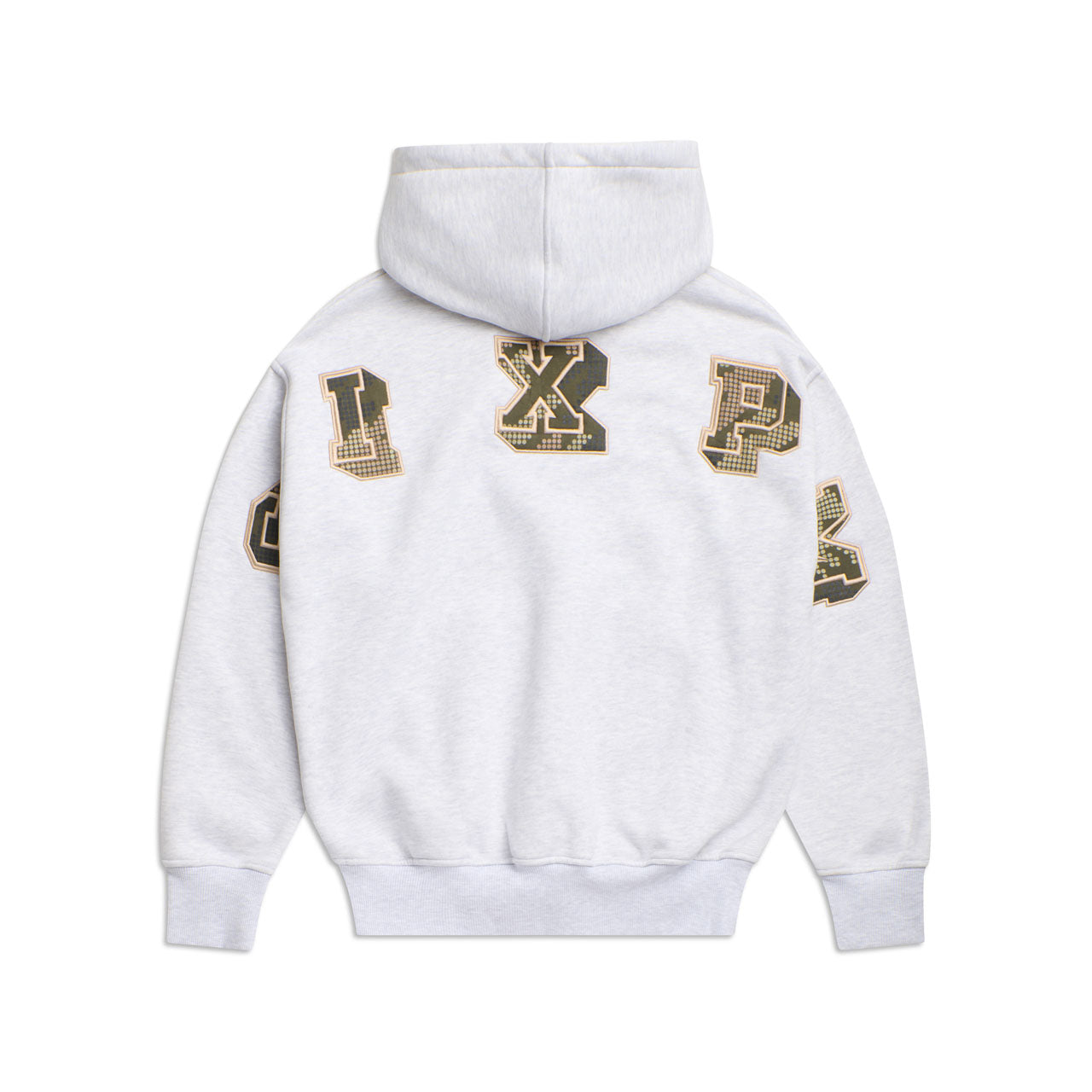 DOT CAMO LETTER HOODIE GREY