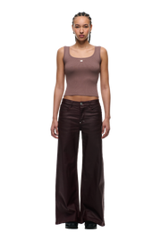 WMNS WIDE DENIM DARK BURGUNDY