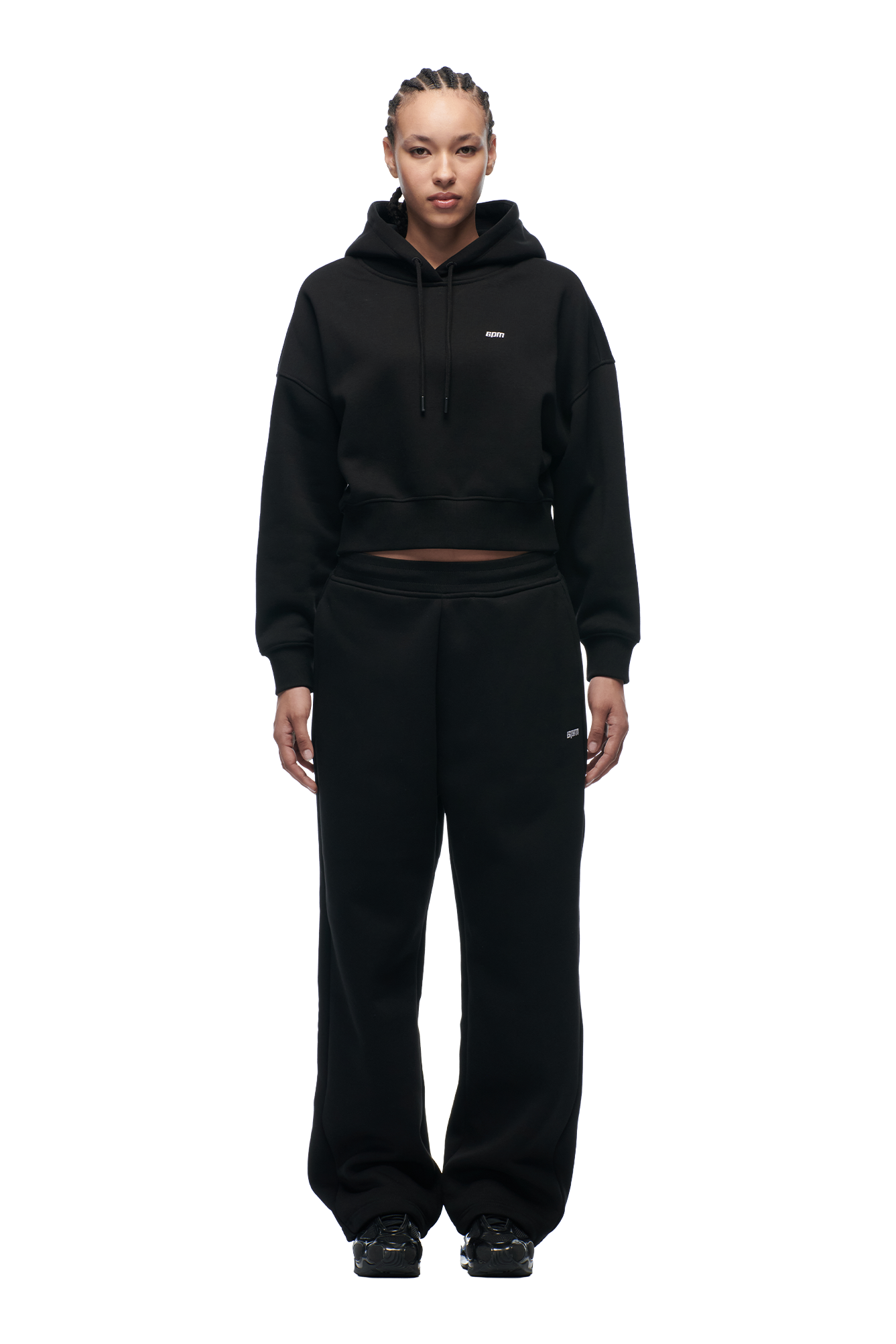 WMNS CROPPED HOODIE BLACK