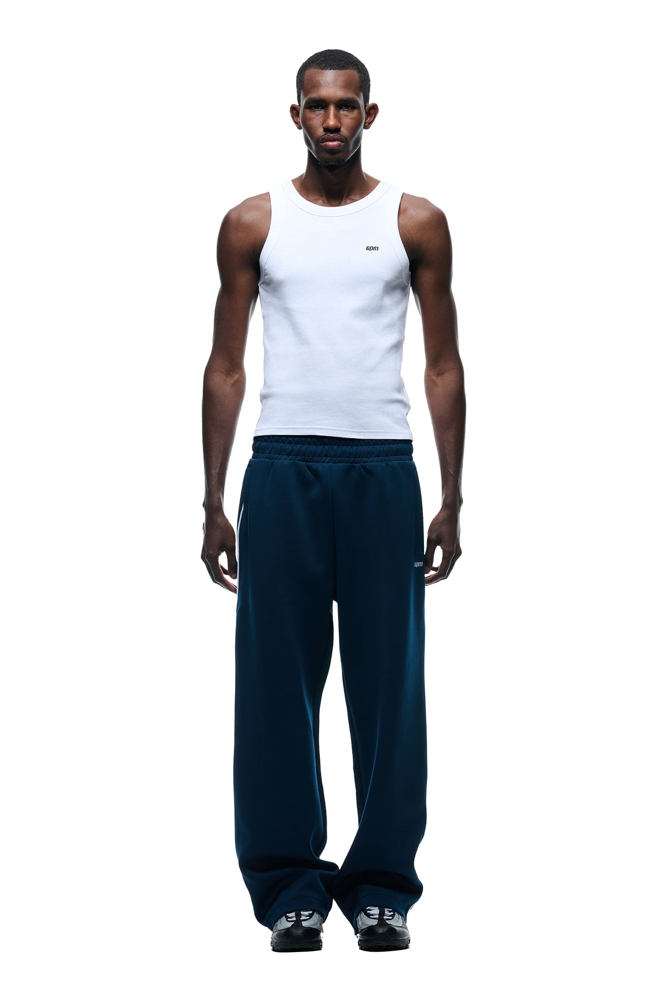 NEOPRENE TRACK PANTS NAVY