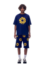T-SHIRT FLOWER NAVY