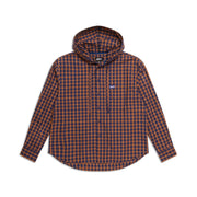 HOODED DRESS SHIRT BLUE/ORANGE/BLACK