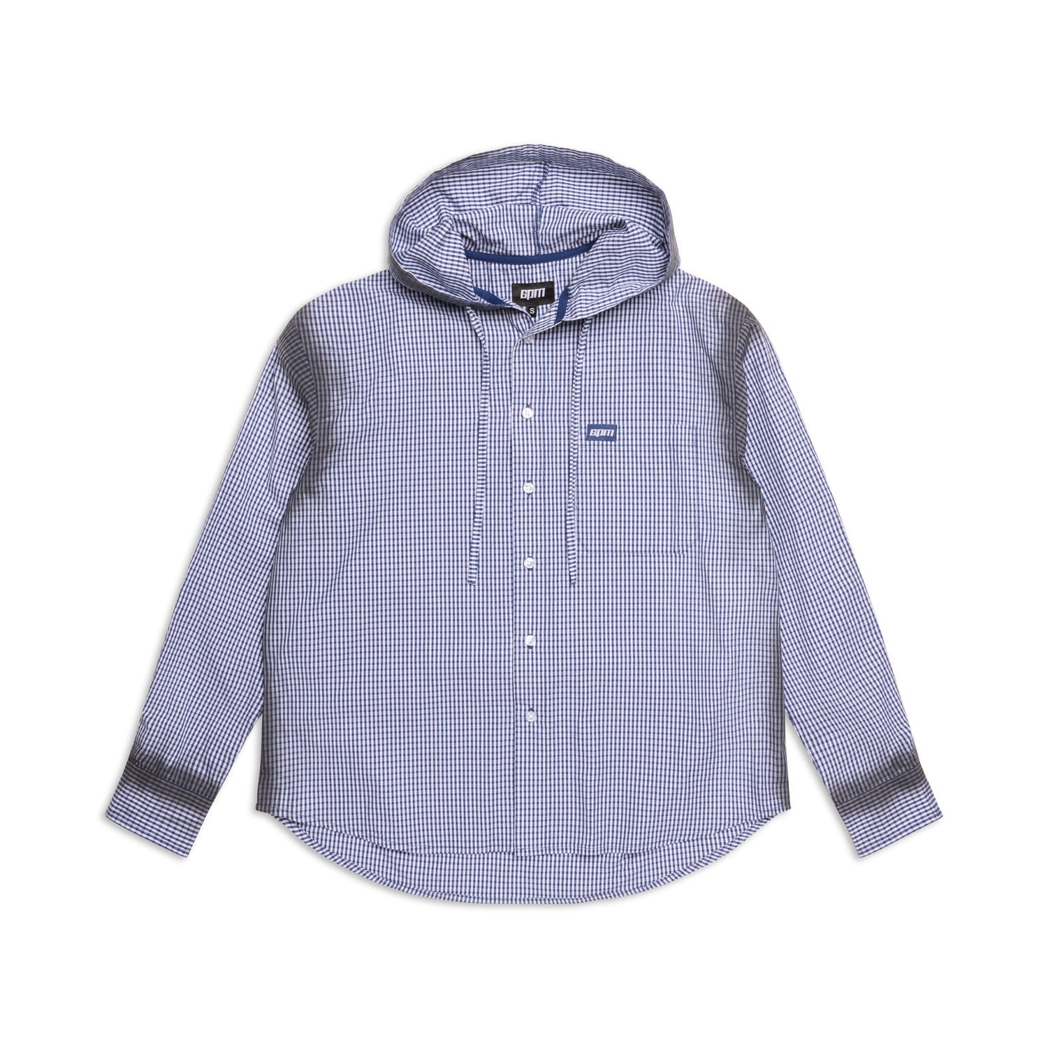 HOODED DRESS SHIRT DEEP SEA BLUE/WHITE