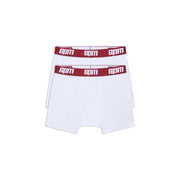 BOXER SHORTS WHITE/WINE RED (2-PACK)