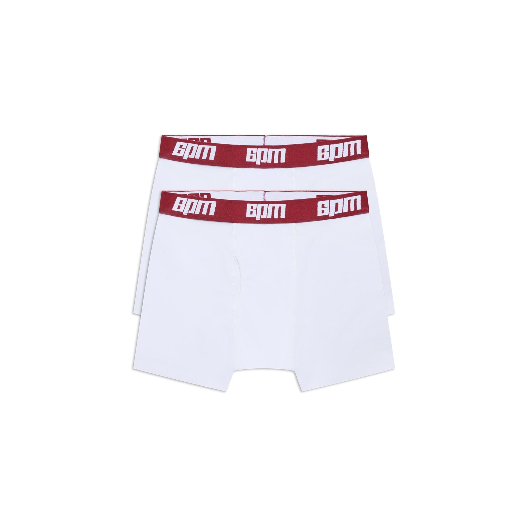 BOXER SHORTS WHITE/WINE RED (2-PACK)