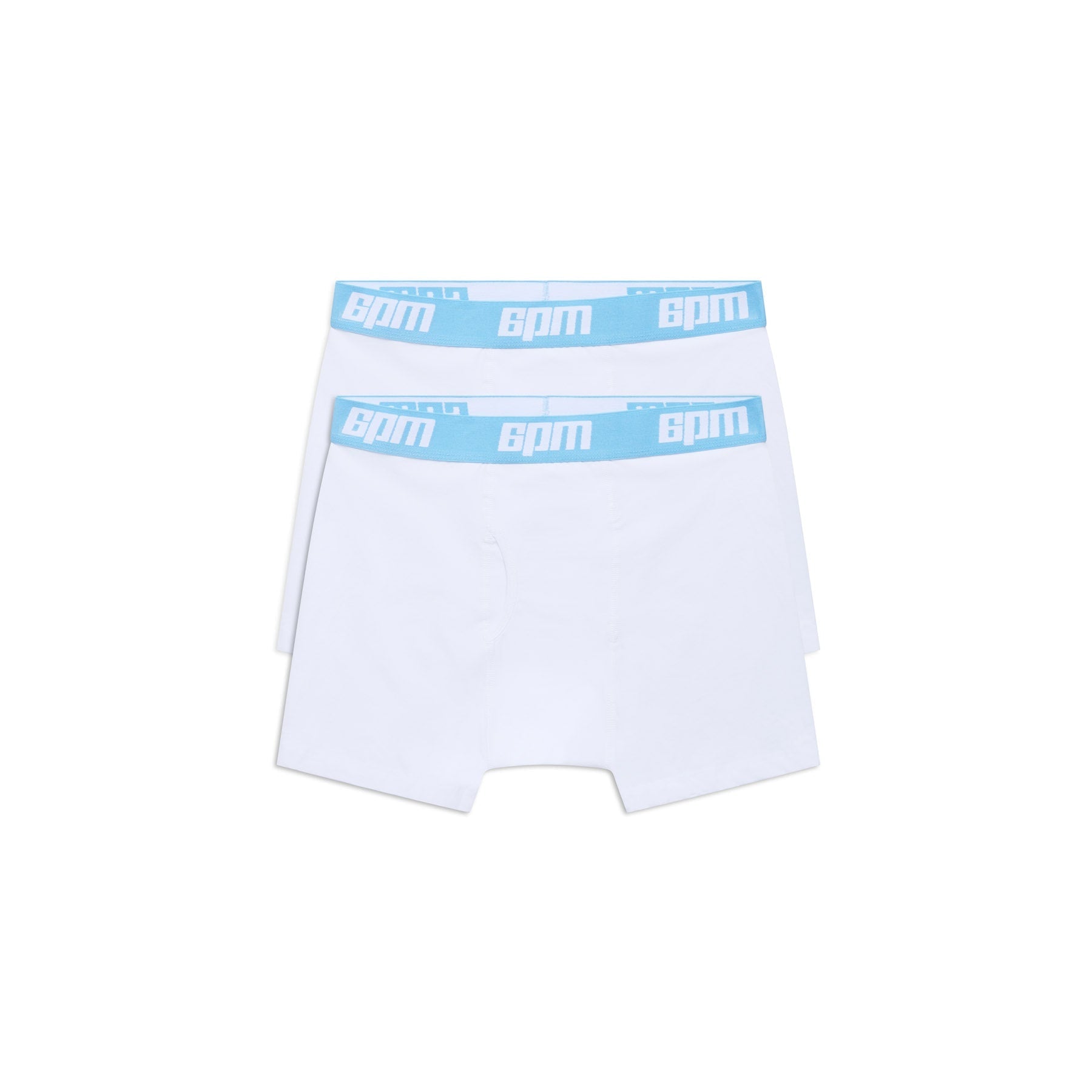 BOXER SHORTS WHITE/BABY BLUE (2-PACK)