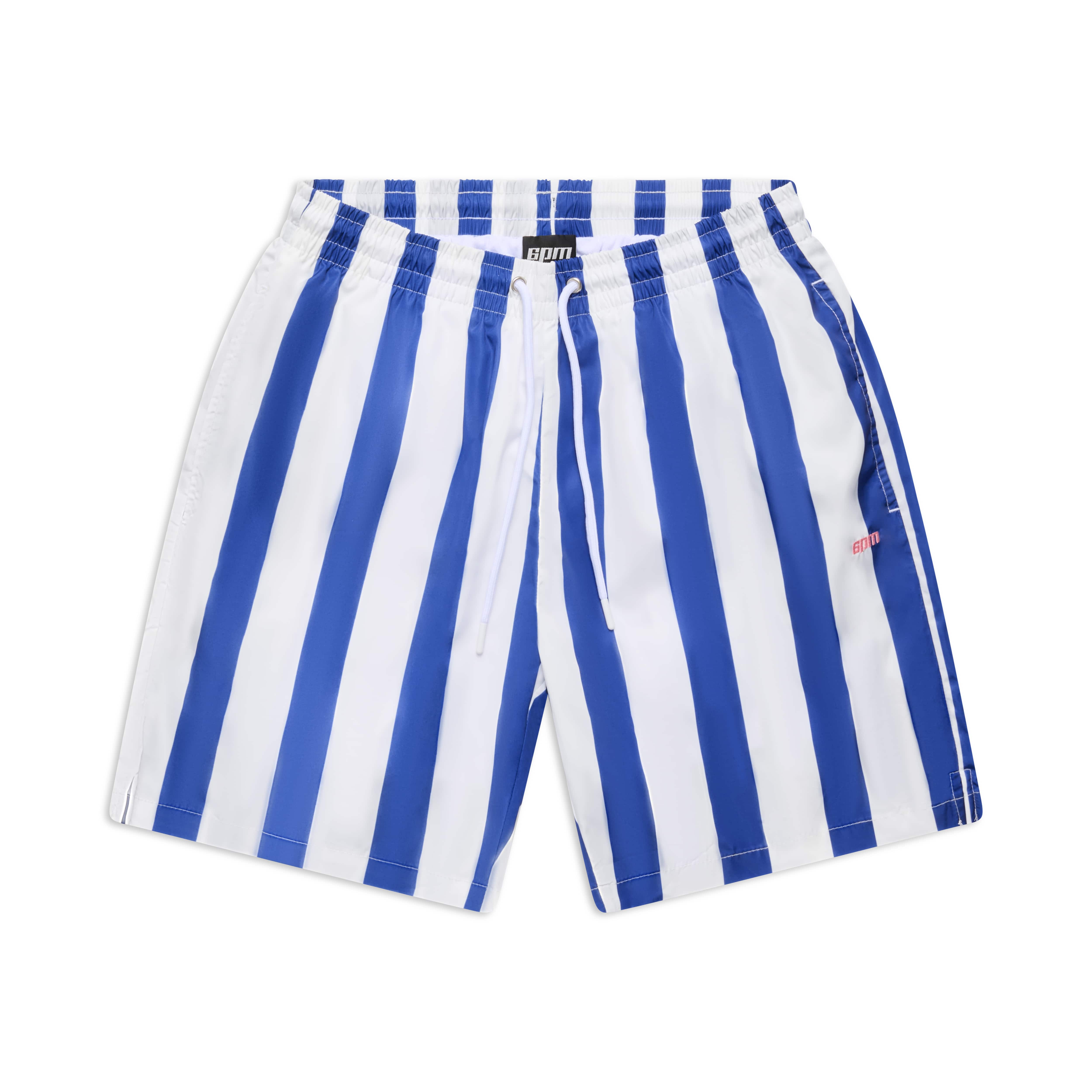 STRIPED SWIM SHORTS WHITE/NAVY
