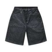 COATED DENIM SHORTS DARK CHROME