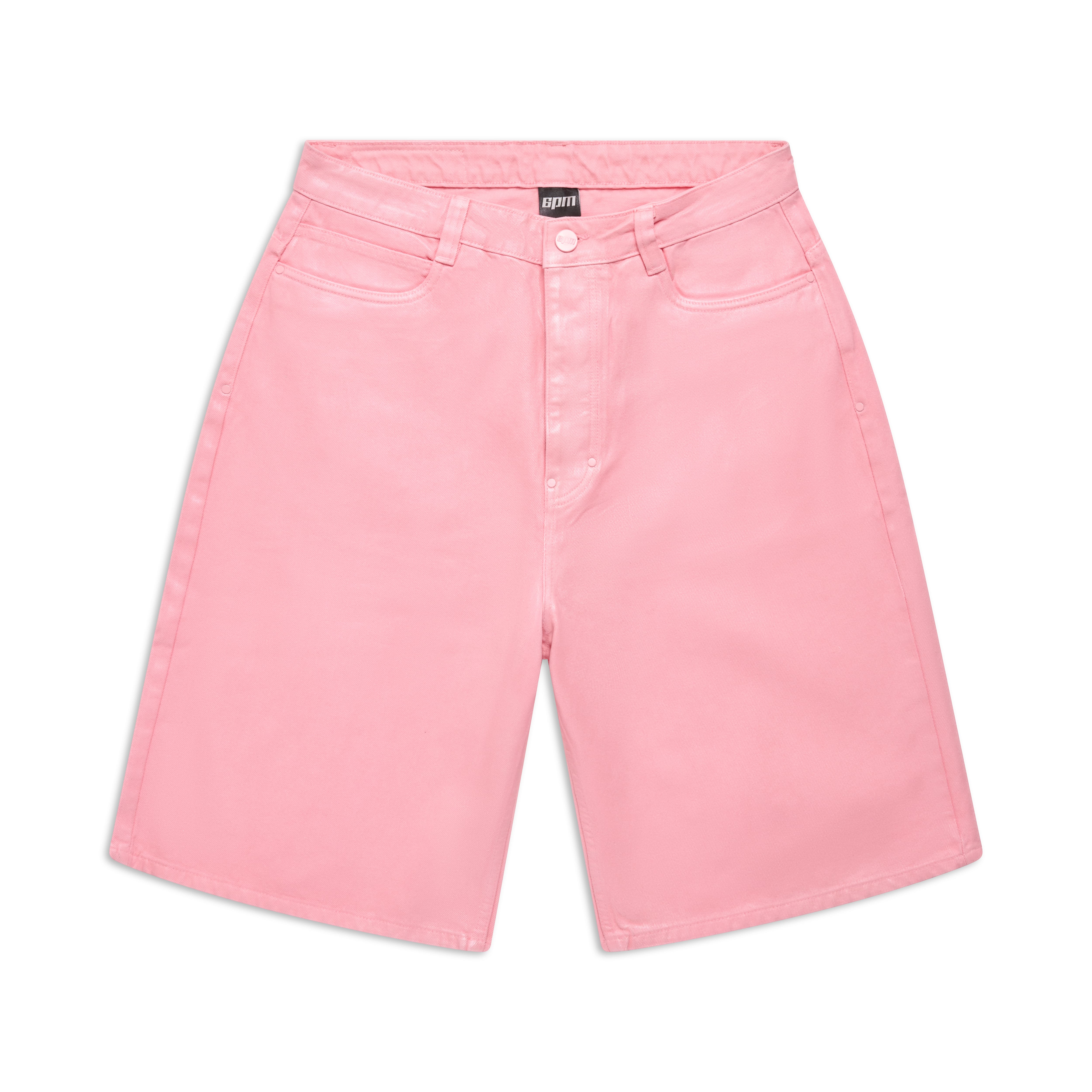 COATED DENIM SHORTS PINK