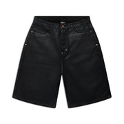 COATED DENIM SHORTS BLACK