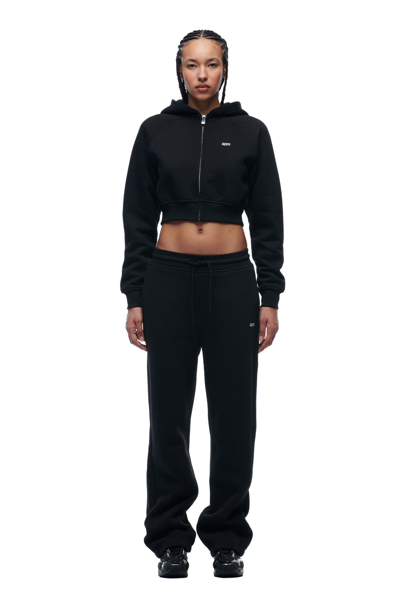 WMNS CROPPED ZIP HOODIE BLACK