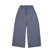 WIDE WOVEN CHECK PANTS DARK NAVY