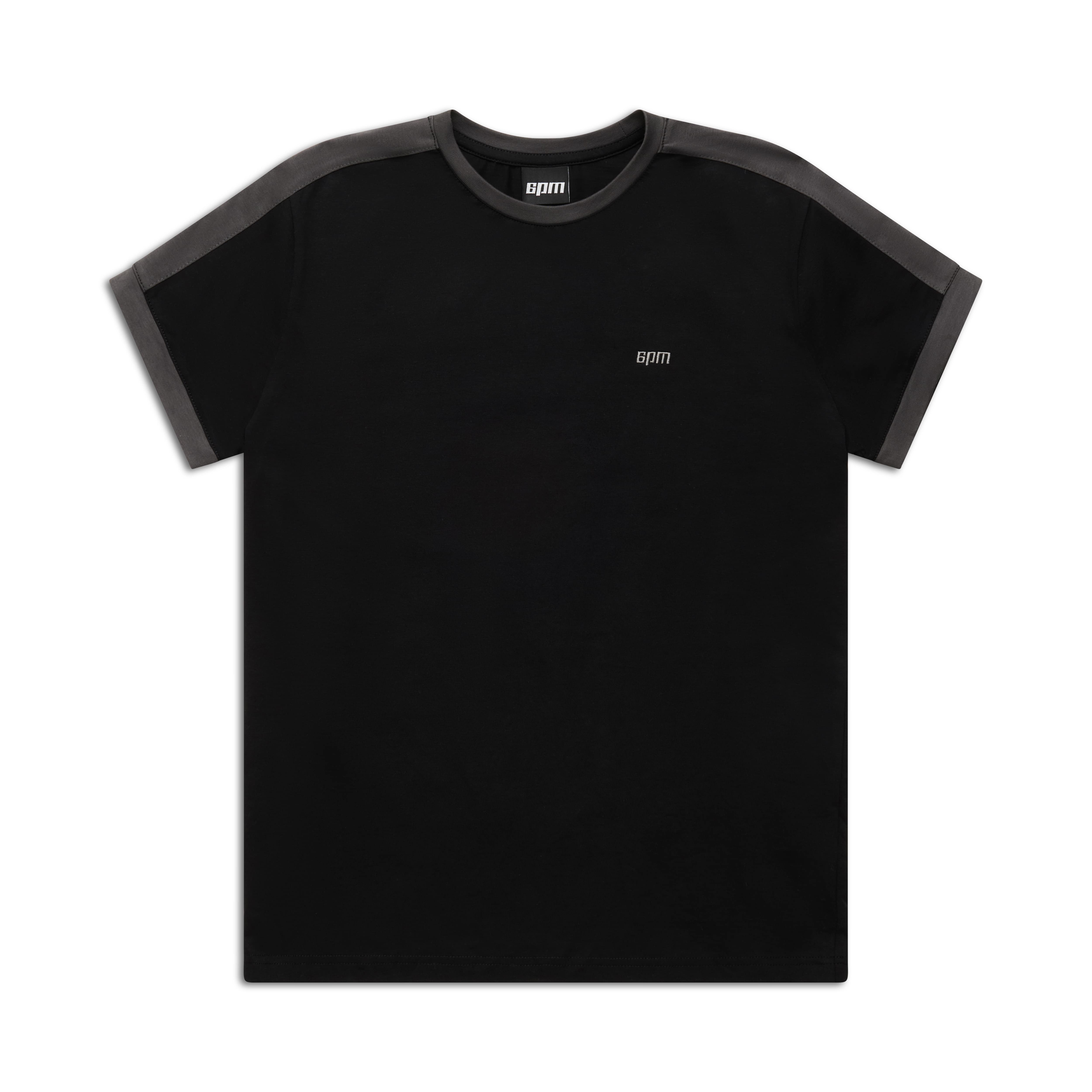 SLIM FIT RINGER TEE BLACK